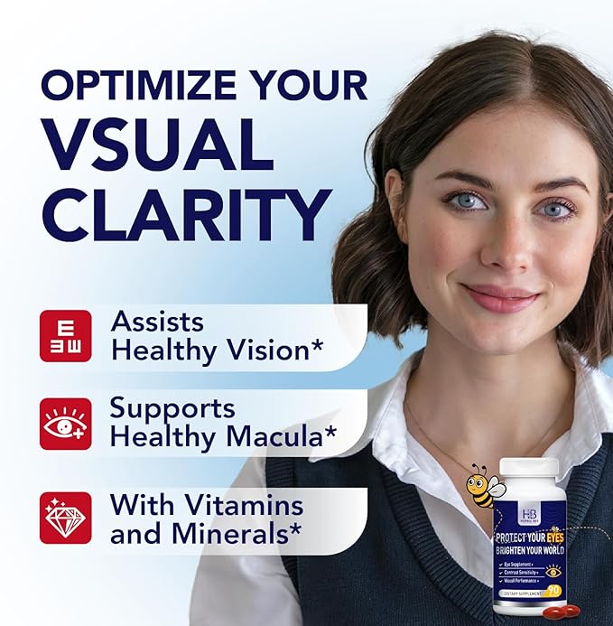 Eye Supplement - Lutein 10mg, Meso-Zeaxanthin 10mg, Zeaxanthin 2mg - Eye Vitamins Supports Vision, Blue Light Protection & Macular Health - Natural Antioxidant Formula | 90 Softgels