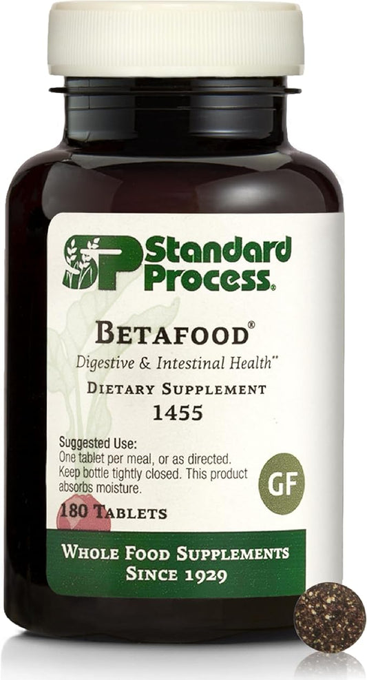 Standard Process Inc. Betafood - Digestive Health and Liver Support Supplement with Whole Food Blend of Oat Flour, Organic Beet Root, and Organic Beet Juice - 180 Tablets
