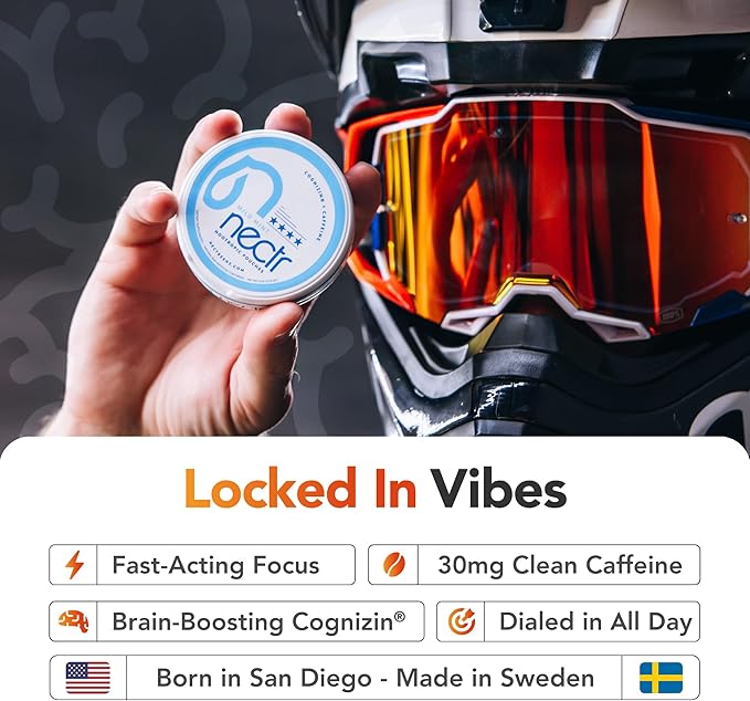 Nectr Energy Nootropic Pouches – Mild Mint Flavored, Caffeine Pouches with Cognizin® Citicoline. Sugar-Free Brain Treats. Smooth, Sustained Focus & Energy Supplement - 5 Pucks of 16pcs