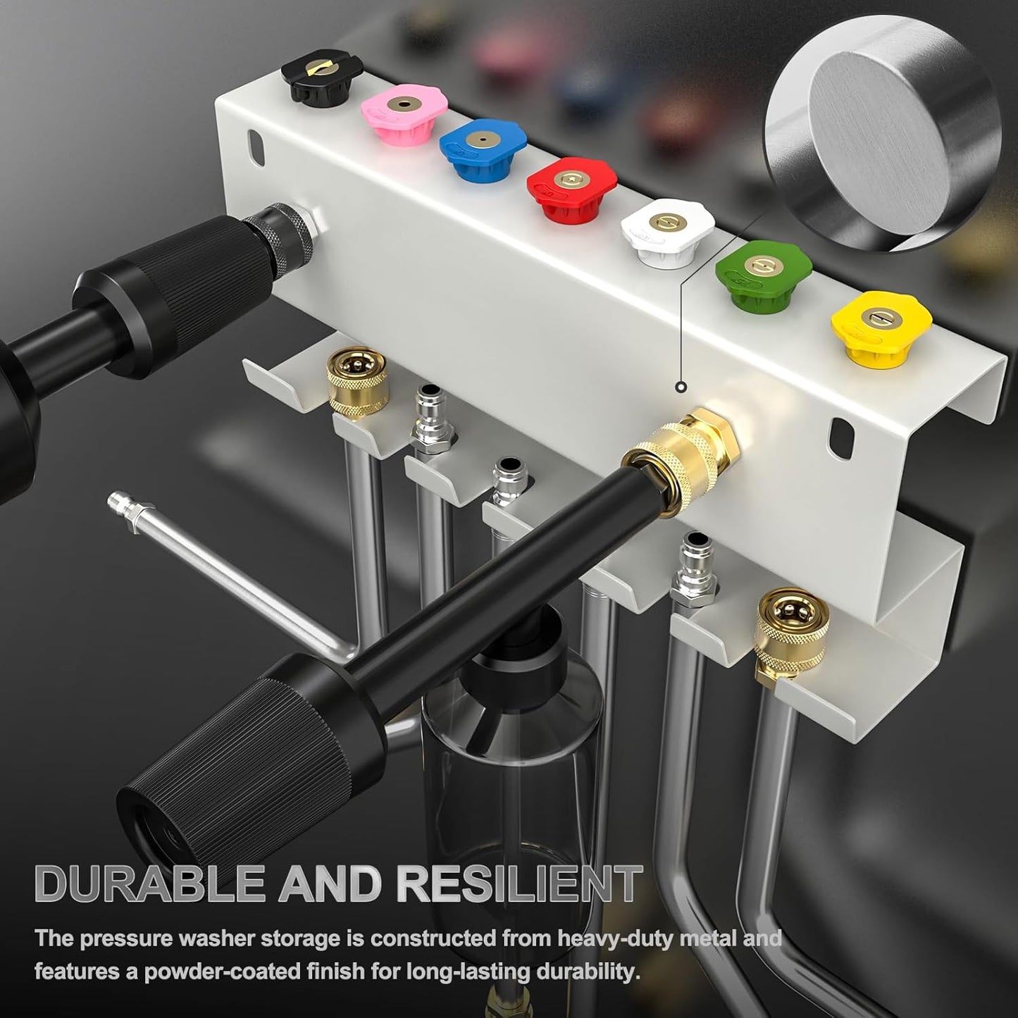 GASHER Pressure Washer Gun Holder, Wall Mount Foam Cannon Holder for Pressure Washer Gun, Fit 1/4 Inch Quick Connector