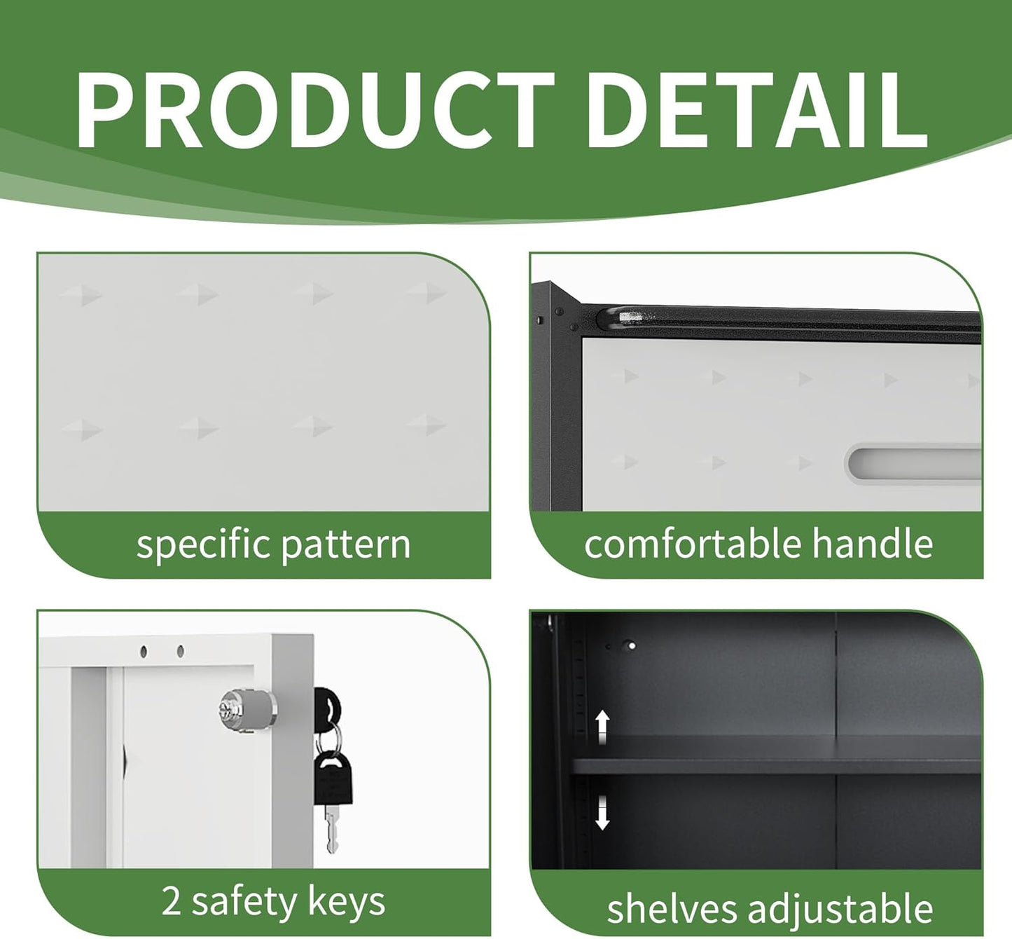 Rolling Tool Cabinet with Wheels, Tool Cabinets with 2 Door and 1 Drawer for Garage, Tool Room, Assembly Required(Black and Gray)