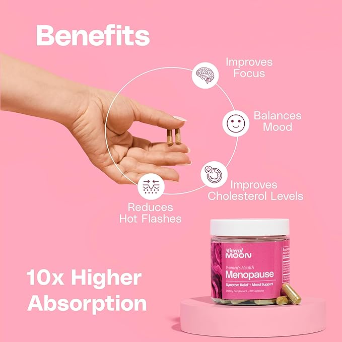 Menopause Supplements for Women - Science-Backed Formula for Hot Flashes, Mood Swings & Night Sweats Relief - Perimenopause/Menopause Relief - Antioxidant, Hormone Balance - 60 Capsules