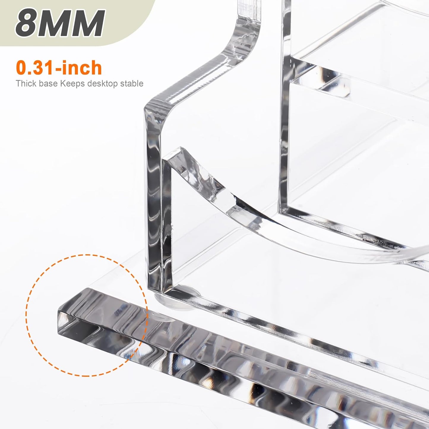 YUXUN Business Card Holder Display for Desk, Clear Acrylic Cards Stand for Women and Men 12 Slots 4 Tier 1 Pack (12slots)…