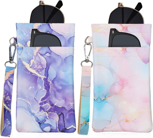 Double Eyeglass Case Soft Dual Glasses Case for Women Men Travel Squeeze Top Sunglasses Cases Eyeglasses Pouch