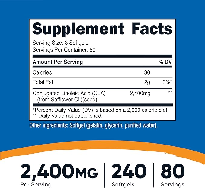 Nutricost CLA (Conjugated Linoleic Acid) 800mg, 240 Softgels