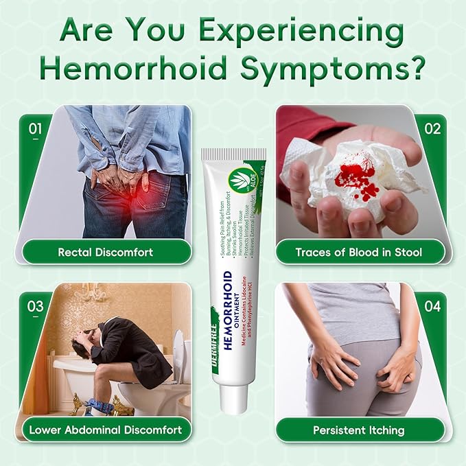 Hemorrhoid & Fissure Ointment,Hemorrhoid Treatment Cream with Phenylephrine HCl,Fast Relief from Swelling, Burning, Itching,Internal and External Hemor rhoid Cream with Aloe and Glycerin-1.5oz