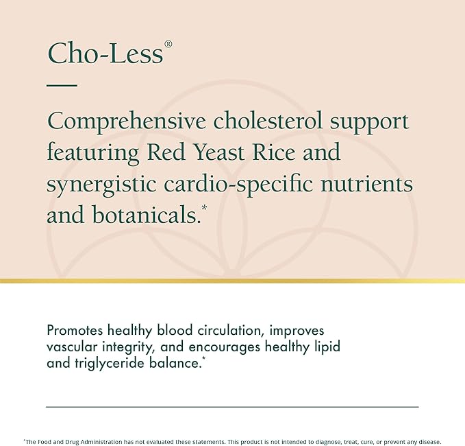 Natura Health Products Cho-Less Supplement - Promotes Healthy Lipid Metabolism and Cardiovascular Health - Featuring Niacin, Red Yeast Rice, Artichoke Extract, and Beta Sitosterol (90 Capsules)