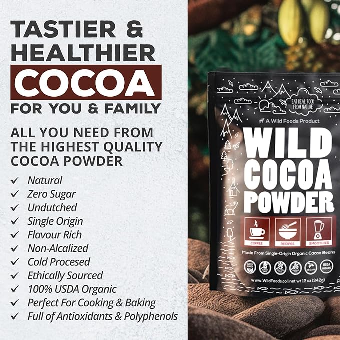 Raw Organic Cacao Powder, Handcrafted, Single-Origin, Fair Trade, Non-Alkalized Cocoa from Peru (24 ounce)