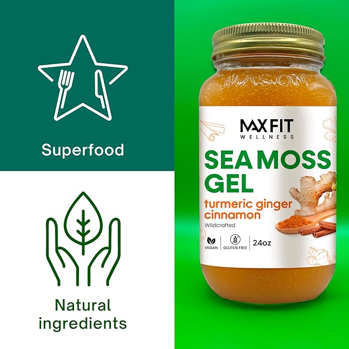 Sea Moss Gel Raw (12 Flavors) 24oz Wildсrafted Gold Sea Moss Gel from Saint Lucia | 92 Vitamins and Minerals | Pure Raw+Non-GMO | Vegan Superfood