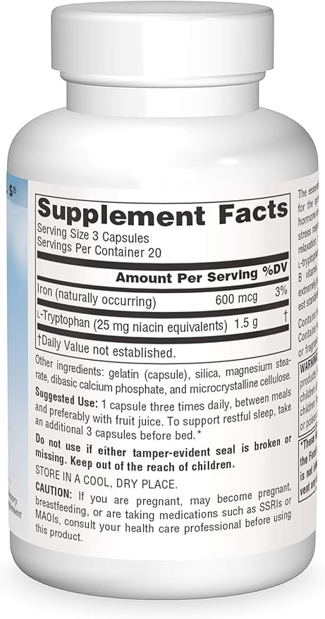Source Naturals Serene Science L-Tryptophan 500 mg - 60 Capsules