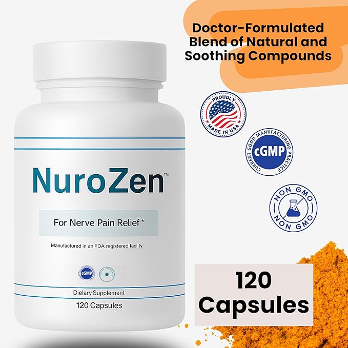 Nerve Support Supplement – Alpha Lipoic Acid, B1, B6, B12, Pureblend of MSM, Turmeric – Advanced Neuropathy Support Formula for Nerve Health, Tingling & Discomfort Relief – 120 Capsules