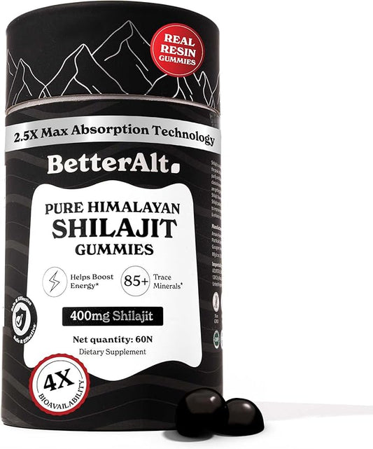 Pure Himalayan Shilajit Gummies with 100% Shilajit |High Potency Gold Grade| 60 Gummies for Energy Boost & Immune Support, 75%+ Fulvic Acid| Travel Friendly - Tamarind Flavor