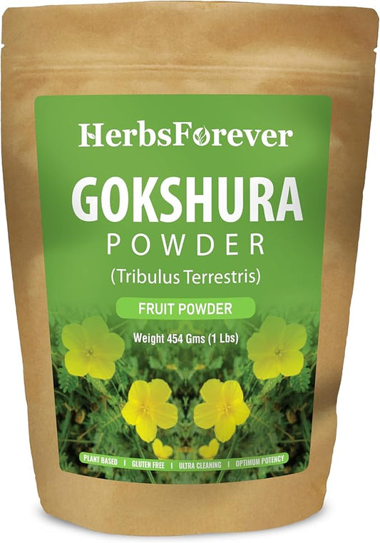 Gokshura Powder | Tribulus Terrestris | Authentic Ayurvedic Herb for Everyday Use | Non-GMO, Vegan, 100% Pure & Natural | 454 GMS Herbal Supplement