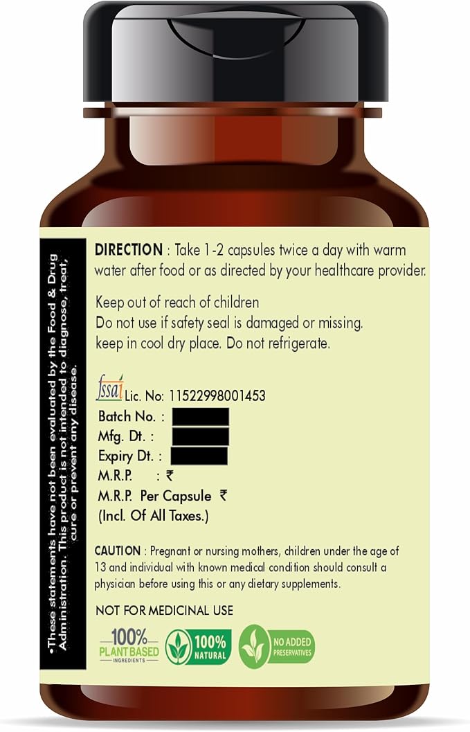 Shatavari Extract 500mg - 60 Vegetarian Capsules | Asparagus Racemosus | All Natural | 100% Vegan | Gluten-Free | GMP Certified.