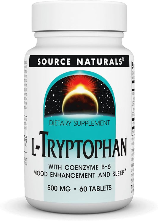 Source Naturals L-Tryptophan with Coenzyme B-6 500mg - 60 Tablets