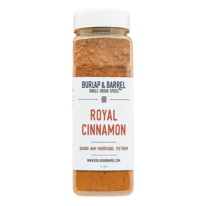 Burlap & Barrel Royal Cinnamon – Intense Sweetness & Spiciness of Vietnamese Cinnamon Powder & Spice – As seen on Shark Tank - 16oz Container