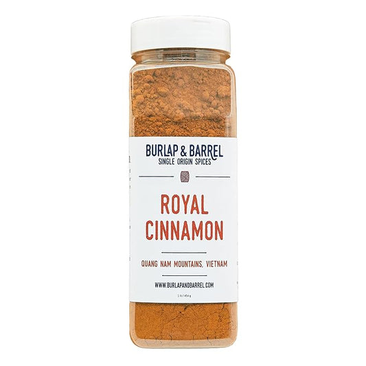 Burlap & Barrel Royal Cinnamon – Intense Sweetness & Spiciness of Vietnamese Cinnamon Powder & Spice – As seen on Shark Tank - 16oz Container