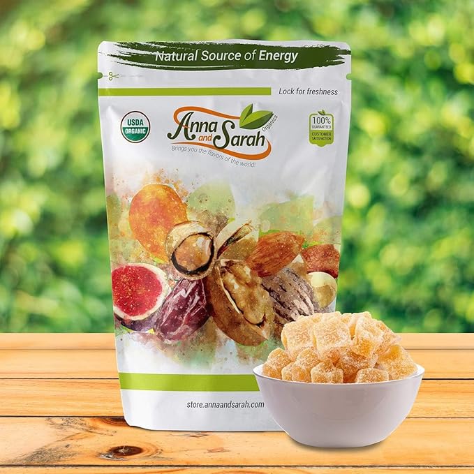 Anna and Sarah Organic Crystallized Ginger in Resealable Bag (8 Oz (Pack of 1))