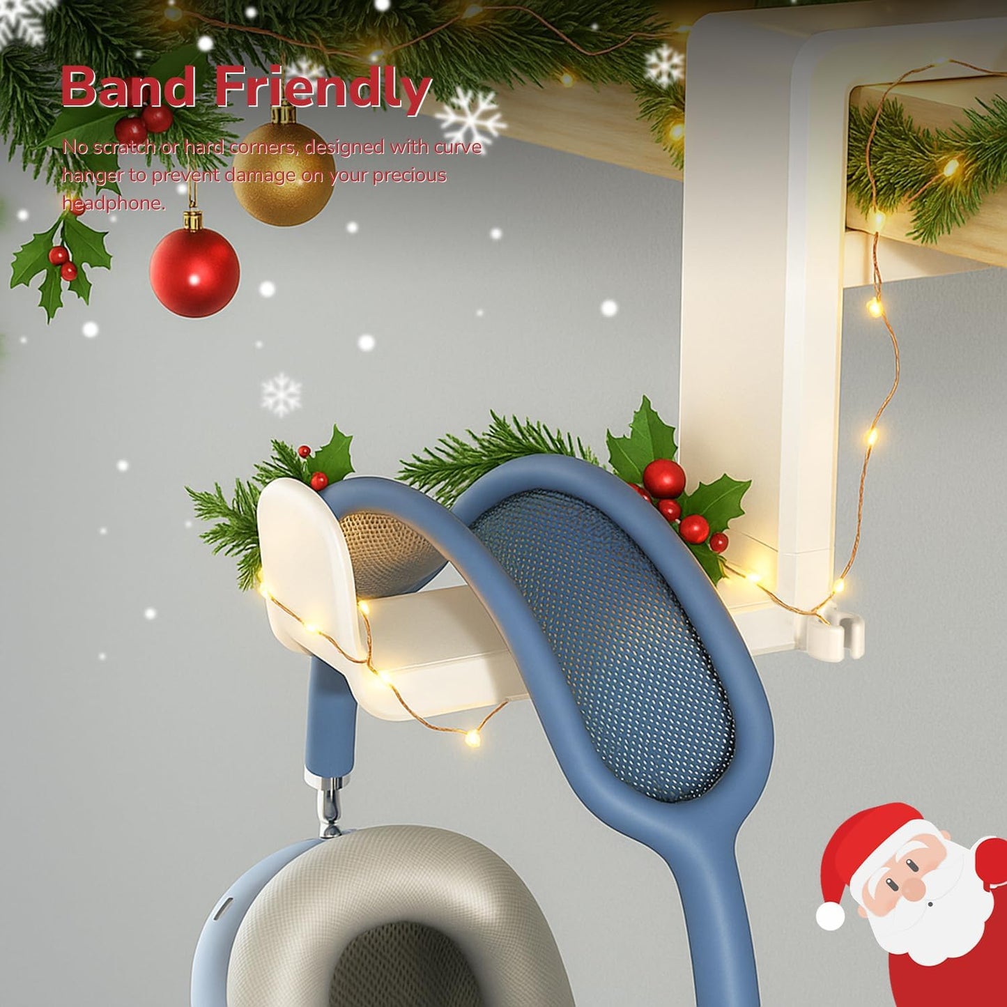 [Xmas Gifts] 3-in-1 PC Gaming Headset&Controller Holder - EURPMASK Headphone Stand w/Adjustable Clamp&2 Controller Holder&Rotating Arm&Cable Organizer,Christmas Card,Bag,Box,Stocking Stuffer for Gamer