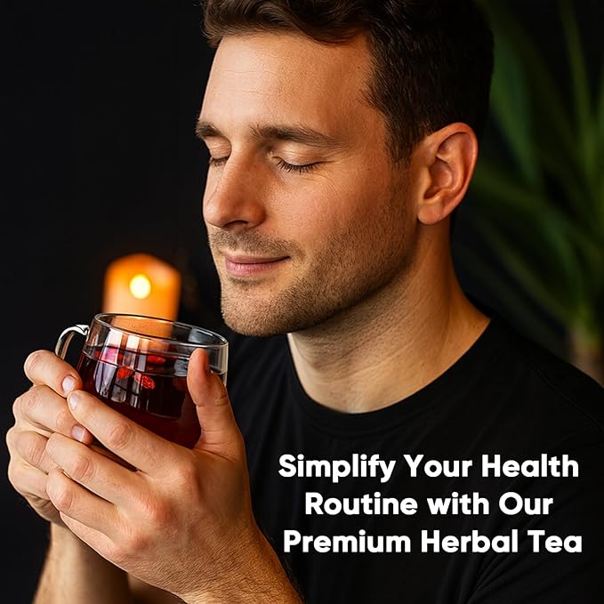 Kidney Tea Formula Ginseng Six Treasure Tea, 10 Precious Ingredients Formula, 260g/Box Ginseng Five Treasure Teabag, Chinese Herbal Teas Support Kidney and Live Health for Men Women (20 bags/2Box)