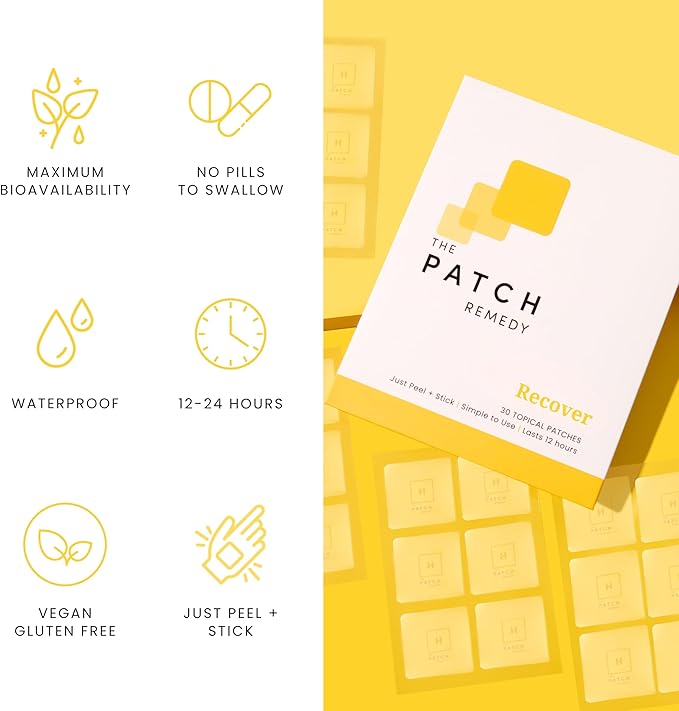 Recover Patch | Glutathione, Milk Thistle, NAC, Ginger, Ginseng & Prickly Pear | 30 Patches