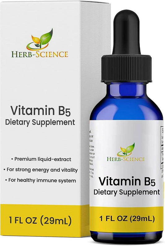 Liquid Vitamin B5 – 36 Servings – High Absorption Pantothenic Acid for Energy, Mood & Nerve Support – Vegan Non-GMO Alcohol Free – Better Than Capsules or Pills – 1 Fl Oz