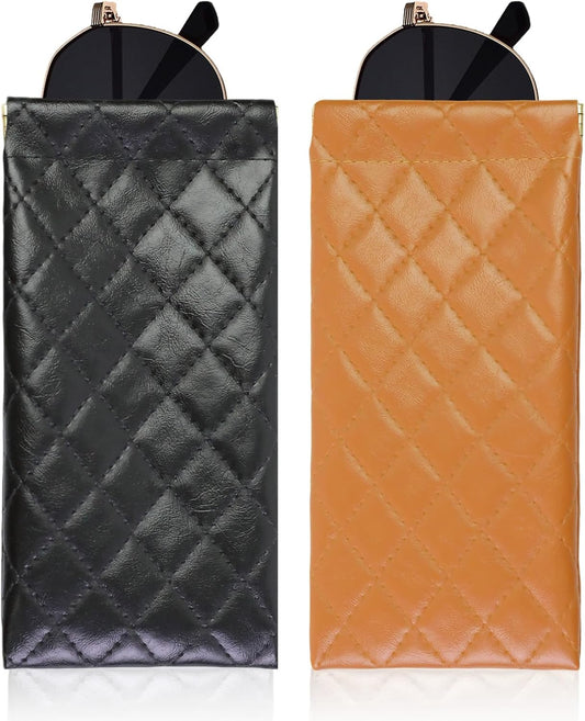 Double Eyeglass Case Soft Dual Glasses Case for Women Men Travel Squeeze Top Sunglasses Cases Eyeglasses Pouch