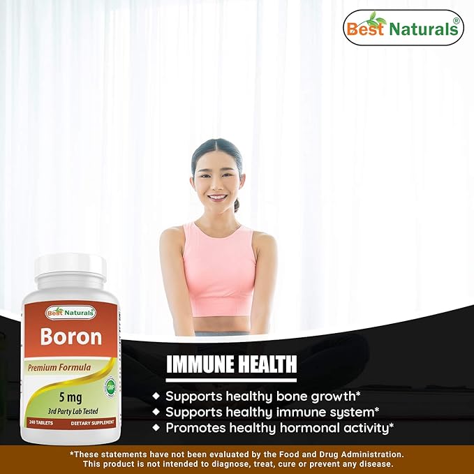 Best Naturals Boron Supplements 5 mg 240 Tablets (240 Count (Pack of 3))