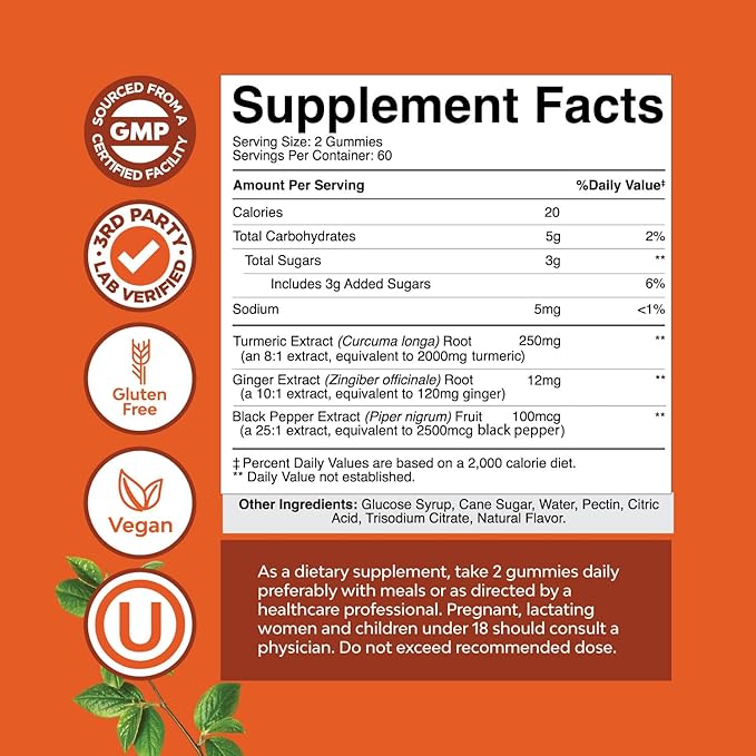Bundle of G Curve Horny Goat Weed for Women for Enhanced Energy Mood and Performance and Turmeric Gummies for Adults Peach Flavor - Extra Strength Joint Support Gummies