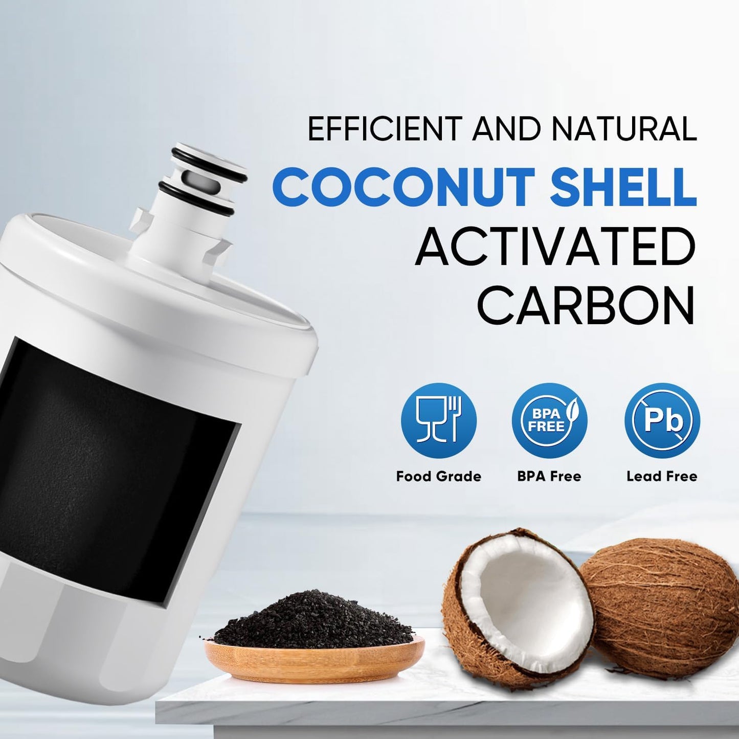 PUREPLUS Replacement for LG LT500P, 5231JA2002A, ADQ72910901, GEN11042FR-08, Kenmore 9890, 469890, HDX FML-1, ADQ72910907, LSC27925ST, LFX25974ST, LFX25973D, Refrigerator Water Filter, 4Pack