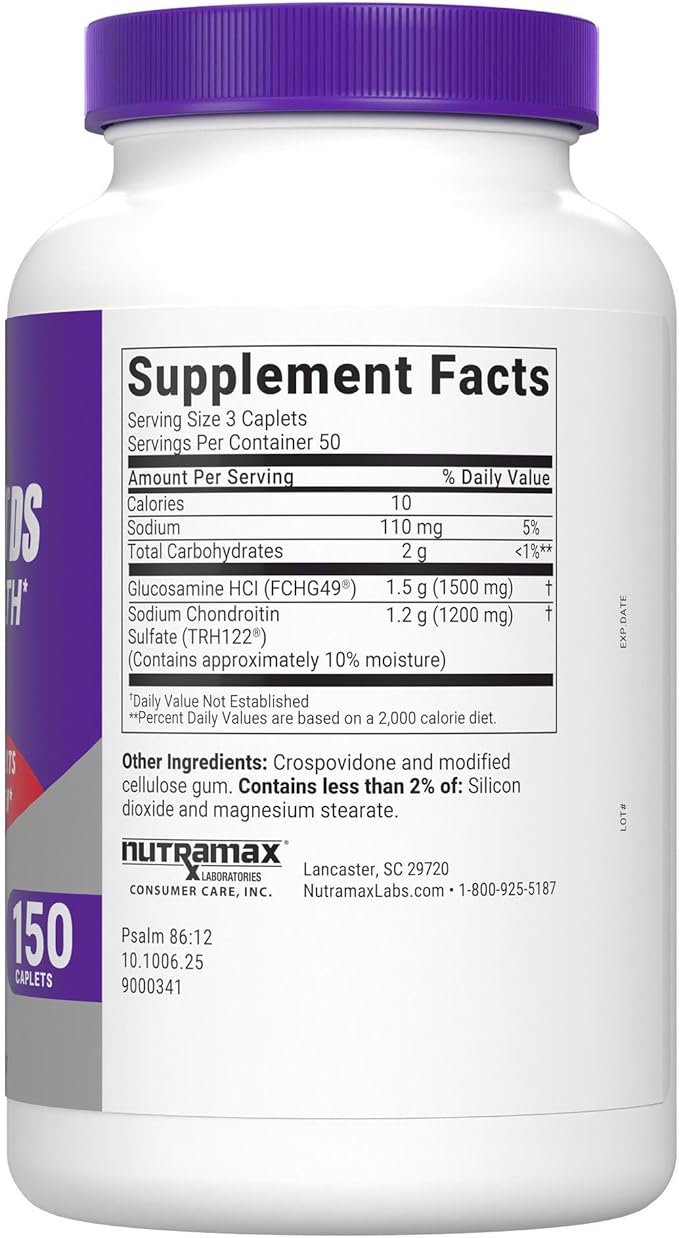 Nutramax Laboratories Cosamin® DS Joint Health Supplement with Glucosamine & Chondroitin for Men’s & Women's Joint Health, 150 Caplets