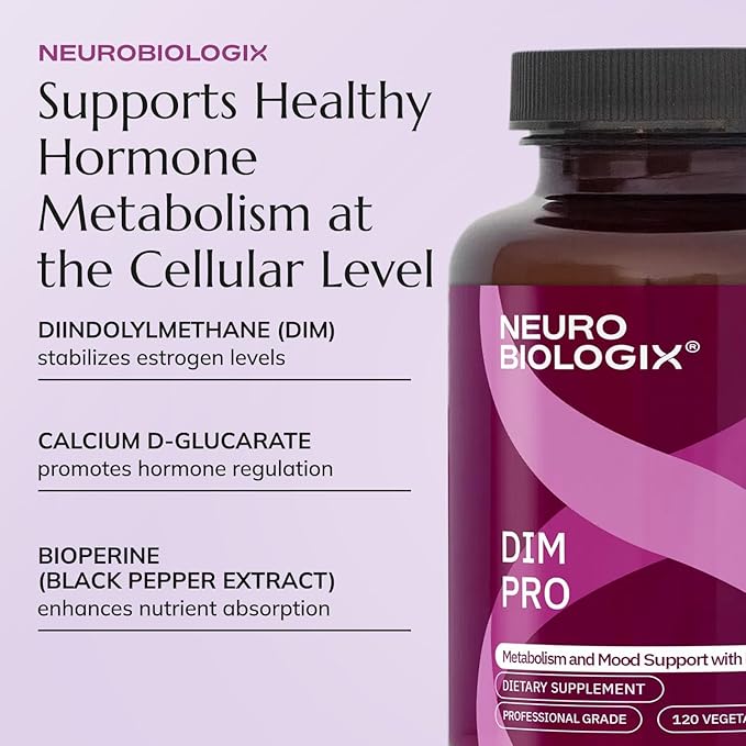 DIM Pro for Optimal Estrogen Metabolism Support – Promotes Balanced Estrogen Levels for Men & Women – Contains DIM, Calcium D-Glucarate, Bioperine for Hormone Balance & Nutrient Absorption Support