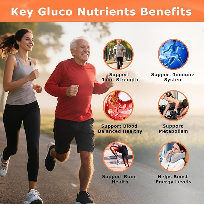 Gluco Blood Balance Capsule - Natural Healthy Glucoplus Supplement Gluco Revive Capsules for Support Metabolism Antioxidants and Maintain Energy with Berberine Bitter Melon Cinnamon (60 Capsules)
