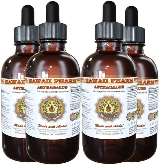 Astragalus Liquid Extract, Organic Astragalus (Astragalus membranaceus) Dried Root Tincture Supplement 4x4 oz