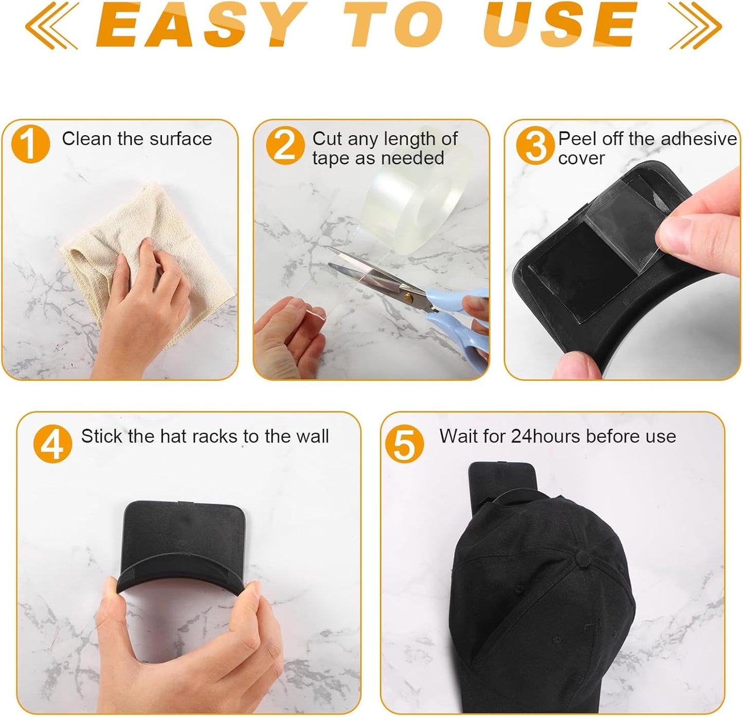 Headphone Wall Hangers Adhesive Gaming Headset Holder Hooks for Wall Mount Strong Universal Stand Hooks for Most Headphone Controller, Hat, Baseball Caps, Door, Closet(Black,60 Pcs)