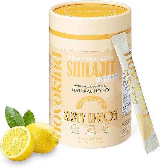 Pure Himalayan 400mg Shilajit Honey Sticks for Men & Women Health - Lemon Flavor | Pack of 30 Premium Energy Sticks | 75%+ Fulvic Acid | 85+ Trace Minerals | Gut Friendly & Immune Support