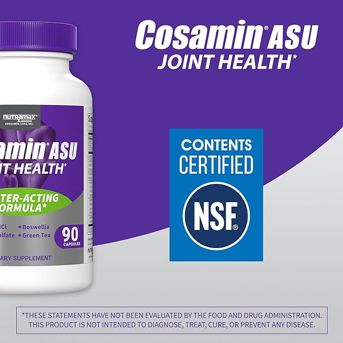 Nutramax Laboratories Cosamin® ASU Joint Health Supplement with Glucosamine, Chondroitin & ASU for Men’s & Women's Joint Health, 90 Capsules