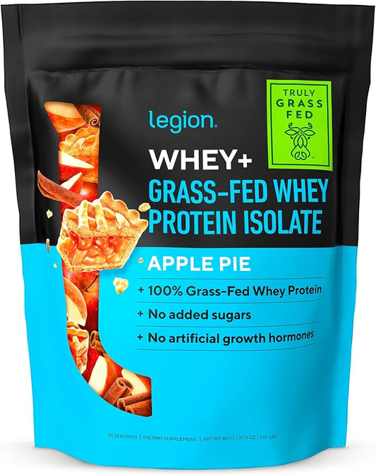 LEGION Whey+ Protein whey Isolate from Grass Fed Cows - Whey Protein Isolate Powder Low Calorie, Non-GMO, Sugar Free, Lactose and Gluten Free, All Natural Protein Powder for Men & Women (30 Servings)