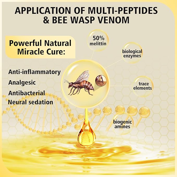 2PCS Bee Wasp Venom Multi-Peptides Toothpaste for Bleeding Gums,Gingivitis Treatment Repair,Sensitive Teeth,Mouth Sores,Plaque - 3.7 OZ(2 Pack)