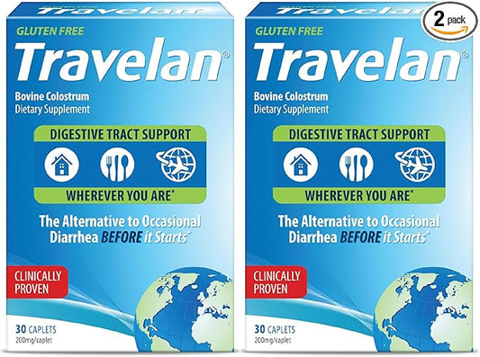 Anti Diarrhea Pills Help Prevent Traveler’s Diarrhea Before It Starts, Clinically Proven, Travel Essentials, Drug-Free Colostrum, Natural Digestive and Immune Support Supplement, 60 Count