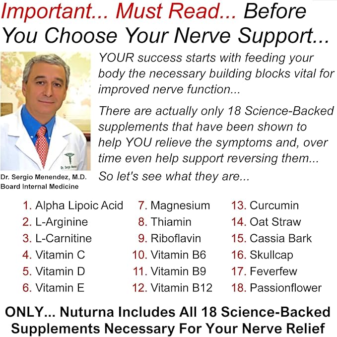 Neuropathy Support Supplement with 1200 mg Pure Alpha Lipoic Acid - Maximum Strength Nerve Formula to Fortify Nerves in Fingers, Hands, Toes, & Feet - Best Natural Nerve Relief Support - 180 Capsules