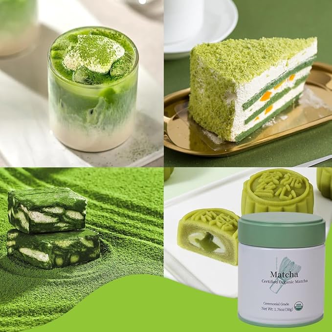 MatchAdmire Ceremonial Grade Zero-Burden Matcha Powder, Premium First Harvest USDA Certified Organic Green Tea Powder, Rich Flavor,100% Vegan with No Fillers,Radiation-Free Matcha(1.76oz/50g)