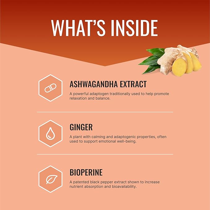 Approved Science Ashwagandha 1500mg with Bioperine® and Ginger - Mood and Energy Support - 60 Vegan Friendly Capsules - 1 Month Supply