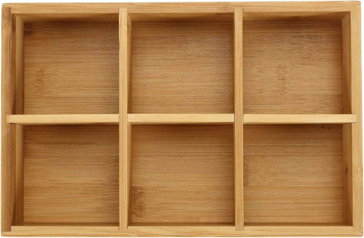 Dicunoy 2 Pack Bamboo Tea Bag Organizers, Wood Tea Bag Storage for Drawers with 6 Roomy Compartments, Sturdy Tea Chest Boxes for Shelf, Coffee Station, Sugar Packet, Sweeteners, Small Packets