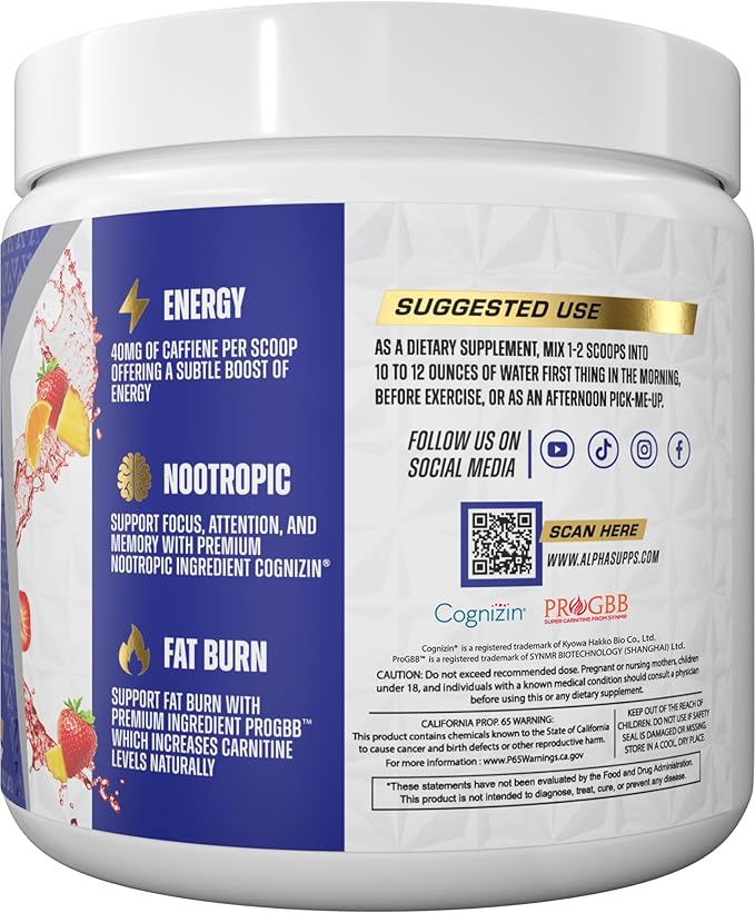Amino NRG+ BCAA Amino Energy Recovery Powder - Hydration Blend with Electrolytes - Focus Blend for Optimal Performance Support in Men & Women (30 Servings, Fruit Burst)