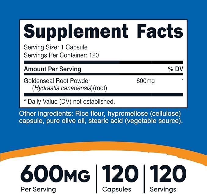 Nutricost Goldenseal Root 600mg, 120 Capsules - Non-GMO, Gluten Free, Vegetarian Capsules