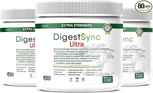 DigestSync Ultra Extra Strength Digestive Support Supplement with Organic Superfoods, 5.3 oz, 28 Servings (3)