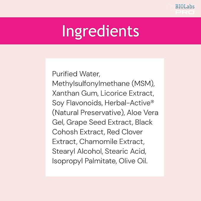 BIOLABS PRO Phytoestrogen Cream - Natural Plant Based Support, Hormone-Free Formula - Red Clover Extract, Black Cohosh & Soy Flavonoids - Two Month Supply - 3oz