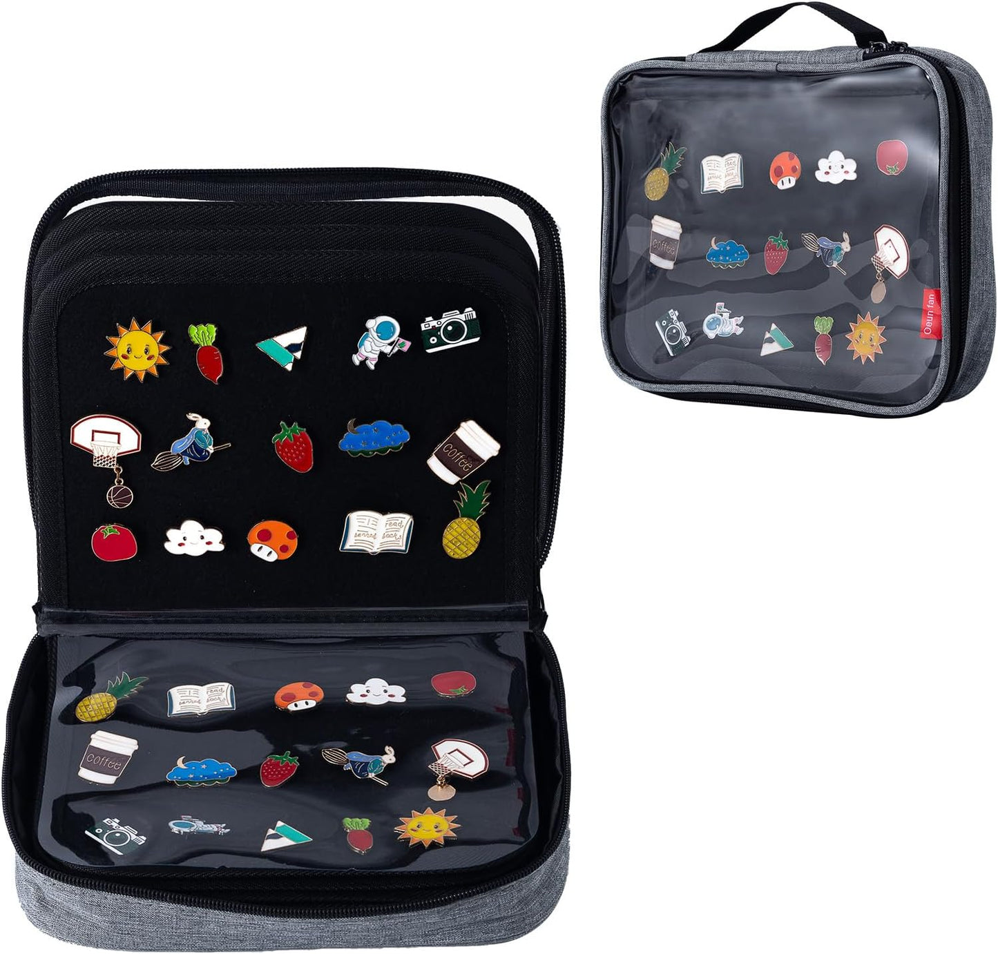 Enamel Pin Display Book, Small Collections Or Travel Pin Trading Book, Pin Collector Display Bag,6-Page Lapel Pin Display Board,For Sports Pins,Memorial Pins, Pin Display Case (Silver Grey)