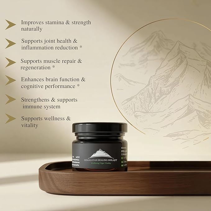 Gold Grade Himalayan Shilajit Resin For Men & Women | 500MG Max Potency | Lab Tested 100% Organic Shilajit With 85+ Trace Minerals & Fulvic Acid For Focus, Energy And Immunity 30 Gram